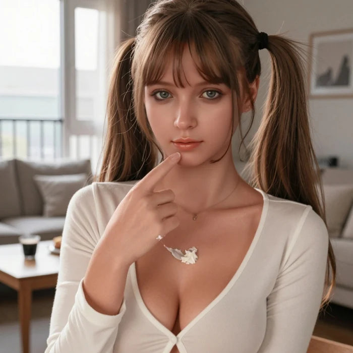 Dora: 160cm / 5'3" Silicone Realistic Head Seductive 160cm Girl-Next-Door with Soft Jelly Breasts Light Wheat Skin Sex Doll