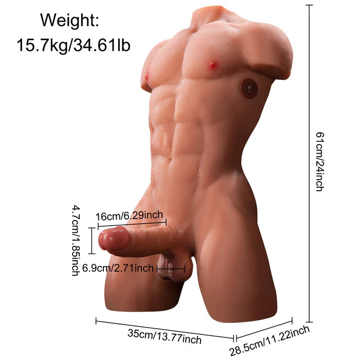 Henry-18.96LB Male Torso Doll With 6.29in Thrusting Dildo