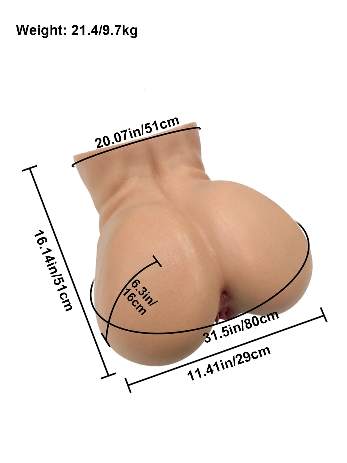 Chloe-15.4LB Curvy Silicone Big Ass Sex Torso with Tight Waist