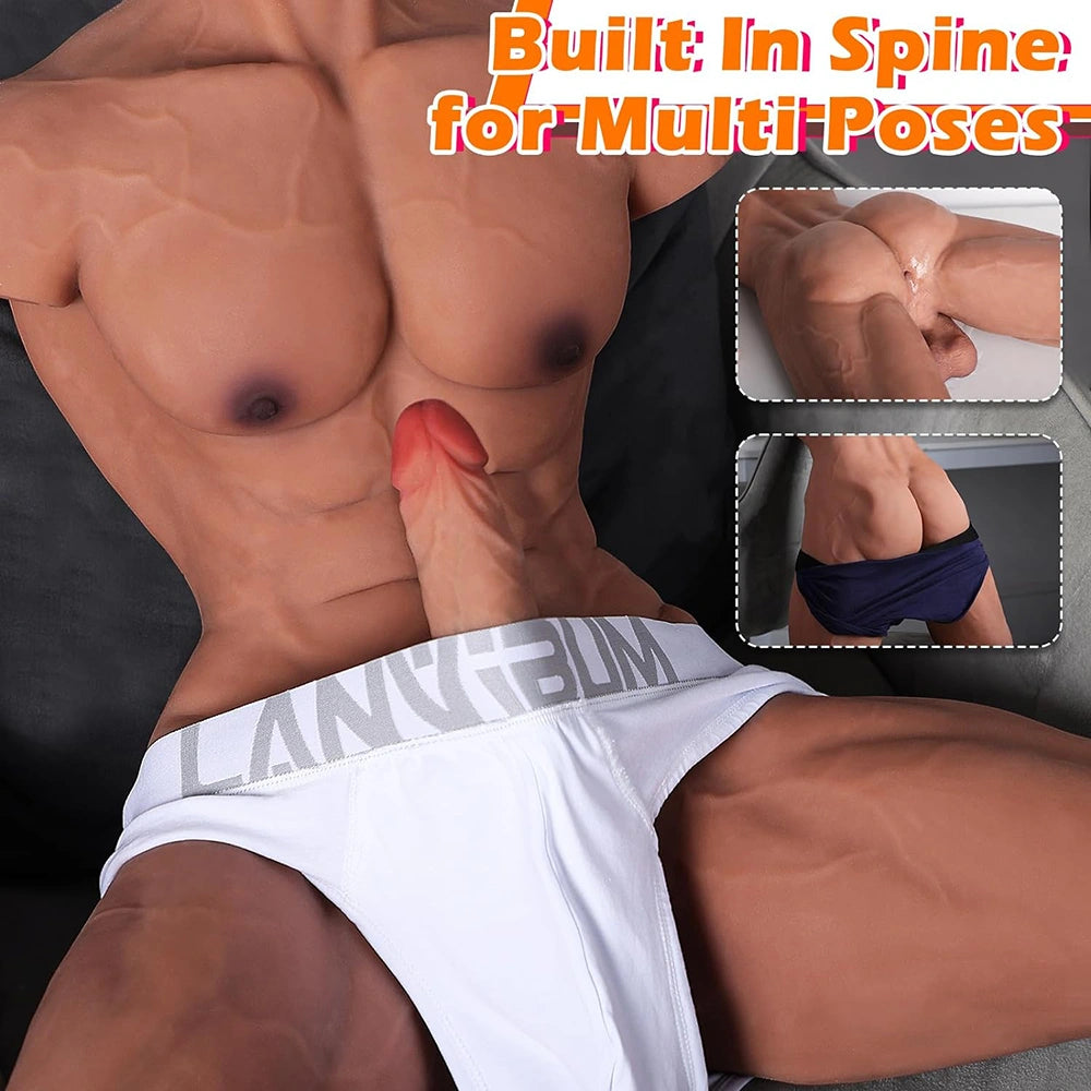 Tony-35LB Strong Muscle abs Male Sex Torso With 8.5″ Big Dildo
