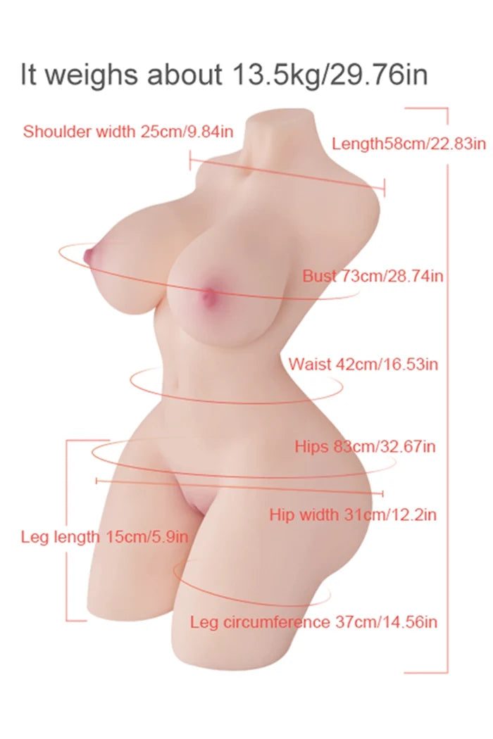 Zenobia-29.76LB Female Sex Torso with Big, Soft Gel Breast and Butt