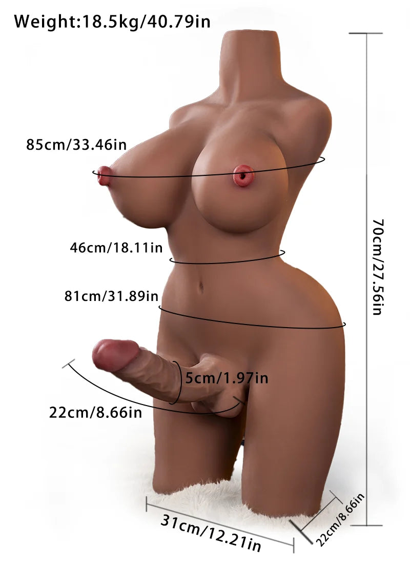 Eden: 40.79LB Skin Fuckable Nipples Shemale Sex Doll Torso