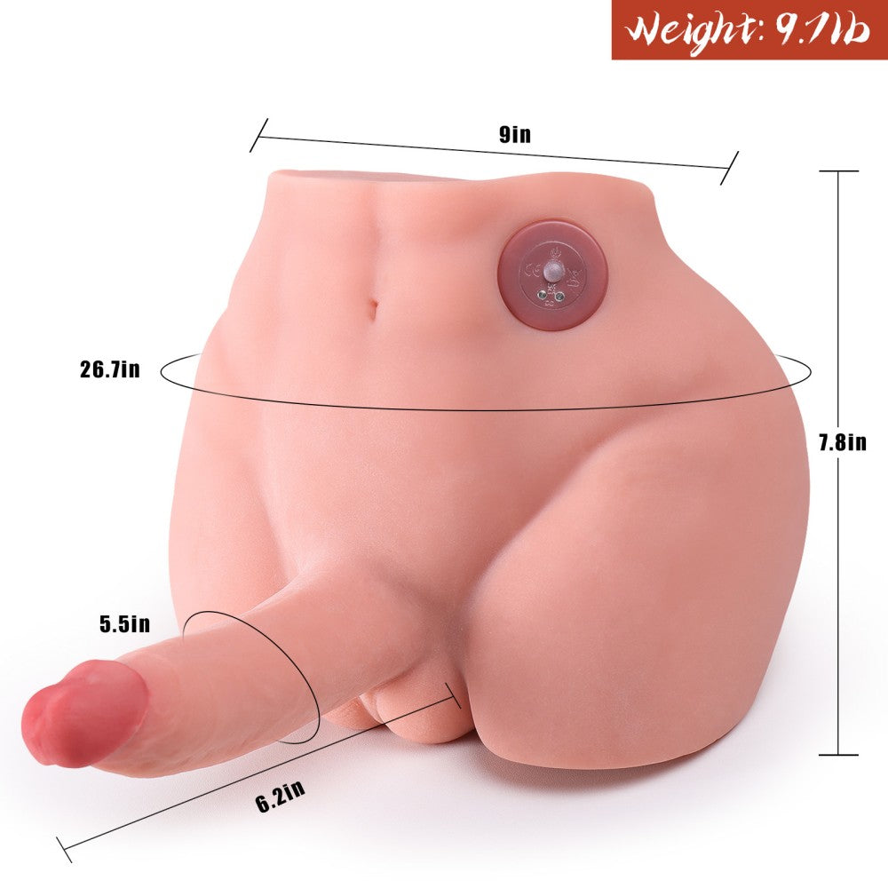 Ethan-9.7LB Male Torso Sex Dolls with Vibrating Dildo