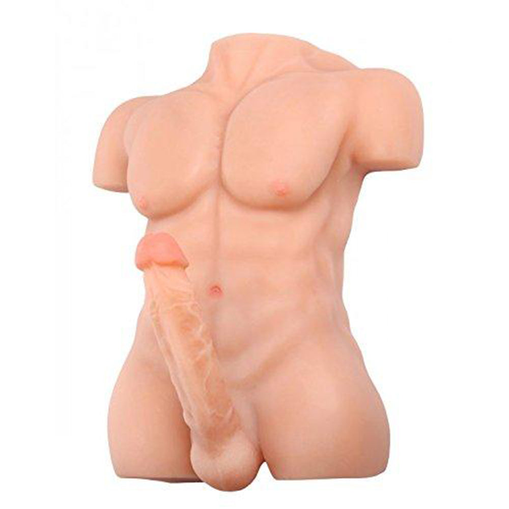 John-14LB Cheap Male Torso Dolls With 8.3″ Dildo