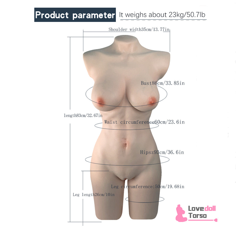 Blanche-50.7LB Full Silicone Sex Torso For Men