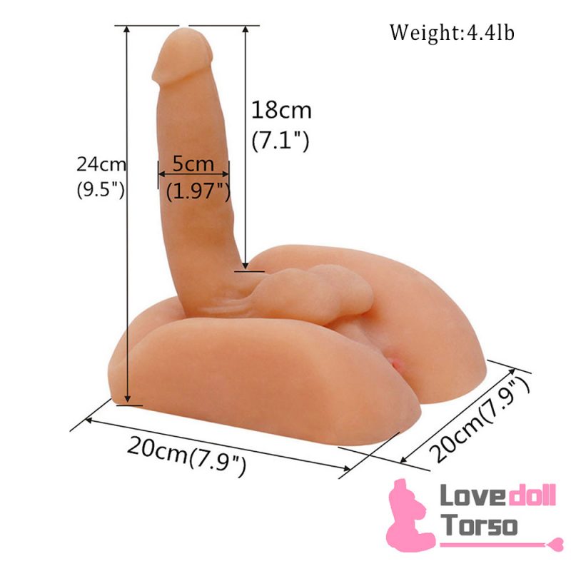 Torso Dildo 4.4LB Male Sex Doll Torso With 7″ Dildo 4