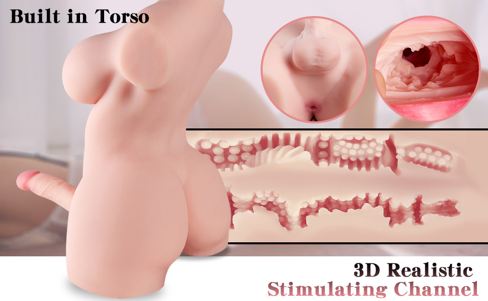 Shemale Sex Torso Andre-16.54LB Shemale Sex Doll Torso Toy With 5.9″ Dildo 19