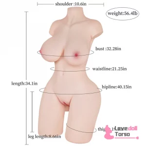 Female Torso Sex Doll Zanna-56.4LB Full Size Gel Filled Breast Female Sex Torso For Men 2